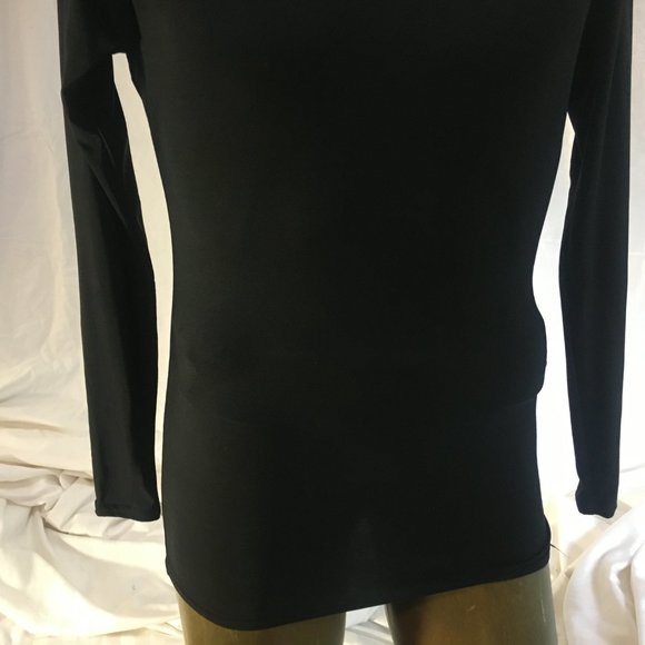 Under Armour Size L Black Mock Neck Compression Long Sleeve Shirt Mens Elastane - Picture 4 of 10